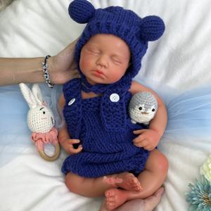 Weiche 20-Zoll Ganzkörper-Silikon Reborn-Puppen, Künstlerbemalt, Lebensechtes Neugeborenes Baby LouLou mit Offenem Mund, Geschenk für Mädchen & Jungen - Product Image 4