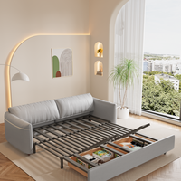 Nordischer Stil Luxus-Schlafsofa-Set Modulares Ausziehbares Schlafsofa Hochdichter Flanell Elastisch Faltbares Dreisitzer-Schlafsofa