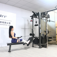 Équipement de gymnastique multifonctionnel Machine à câble Jungle à 5 stations pour les exercices des jambes et des épaules Station croisée à broches