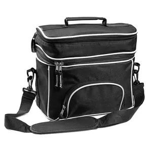 Cheap 600 D Black Large Picnic Food Insulated Lunch Box Cooler Bag