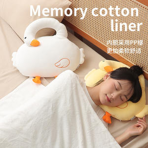 Coussin-édredon décoratif fantaisie en forme de U, portable, avec rembourrage en polyester, lavable en machine, Orange Goose - Product Image 3