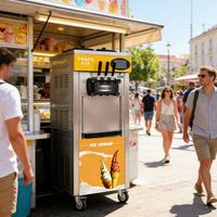 Machine à glace molle et gelato Moseener à usage commercial, vente en gros, pour fruits, lait, eau, farine, noix