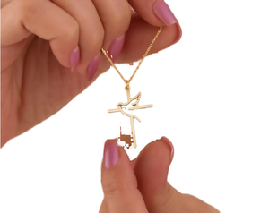 Collar <span class=keywords><strong>de</strong></span> cruz y Paloma <span class=keywords><strong>de</strong></span> acero inoxidable <span class=keywords><strong>de</strong></span> 316 L, joyería cristiana chapada en oro para mujeres y hombres, símbolo <span class=keywords><strong>de</strong></span> <span class=keywords><strong>paz</strong></span> y regalo <span class=keywords><strong>de</strong></span> esperanza - Product Image 2