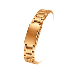 Bracelet de montre de vente d'usine 14 <span class=keywords><strong>16</strong></span> 18 20 22 24 26mm coude à arc plat classique cinq perles bracelet de montre en acier inoxydable - Product Image 4