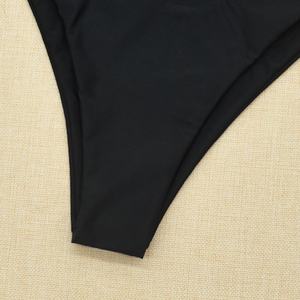 Traje de Baño Negro Personalizado con Cordones, Conjunto de Bikini Tanga de 2 Piezas, Traje de Baño para Mujer, Conjunto de Bikini con Tanga - Product Image 2