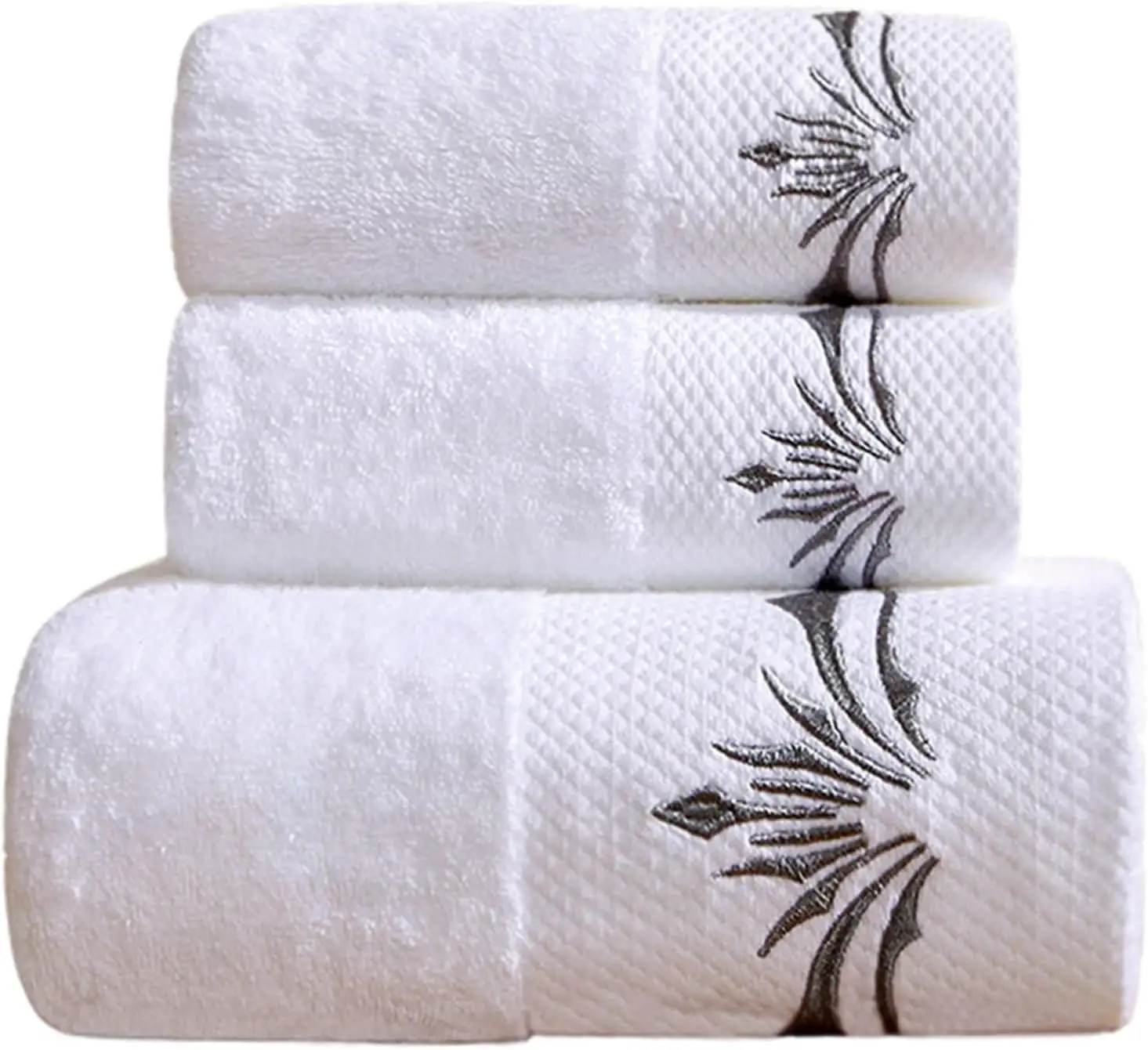 Lot de 3 serviettes de bain en coton égyptien 100% pour salle de bain, en éponge épaisse et moelleuse de luxe, vente en gros
