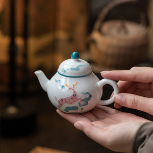 Guanlan Ceramic Teapot Pear-shaped With Lid Porcelain Kung Fu <b>Tea</b> <b>Set</b> Afternoon <b>Tea</b> Use - Product Image 1
