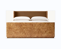 Meubles de chambre à coucher de taille personnalisée de luxe Lit Queen en bois de chêne massif noir durable