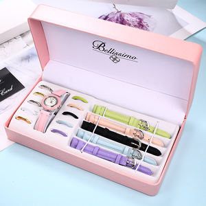 <strong>Interchangeable</strong> <strong>Straps</strong> &amp; Bezels Multiple in One Case Stainless Steel and Leather Band Material Quartz Sport <strong>Watch</strong> Gift <strong>Sets</strong> - Product Image 1