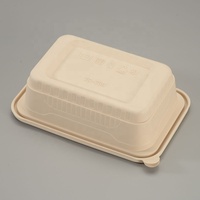 Conteneur alimentaire en amidon de maïs PP compostable et biodégradable, compatible micro-ondes et congélateur, avec couvercles, pour plats à emporter, 500 ml, 750 ml, 1000 ml