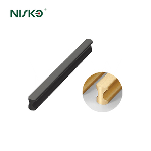 Hiện đại thép không gỉ cửa tủ xử lý Brushed Brass <span class=keywords><strong>Knob</strong></span> cho nhà bếp Closet rắn kẽm đồ nội thất - Product Image 1