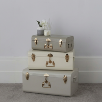 Coffres de rangement en cuir empilables, rectangulaires, avec couvercle à charnières, verrouillables, pour l'organisation de la maison, design minimaliste à 3 niveaux