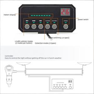 Barra de Luces de Advertencia de Tráfico, 144 LED Ámbar Blanco, Luces Estroboscópicas de Emergencia Intermitentes para el Parabrisas Interior - Product Image 2