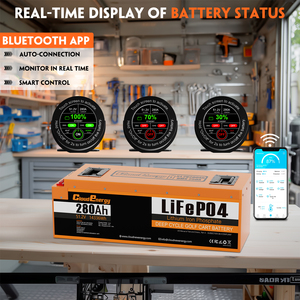 Cloudenergy GFS-48V-280AH con Cargador 48V (51.2V) 280Ah Batería LiFePO4 para Carro de Golf - 6000 Ciclos -20C 60C Pantalla Circular MOD - Product Image 2