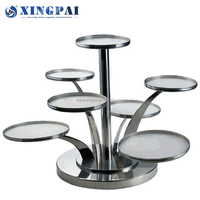 Décorations de fête XINGPAI, support à gâteau rotatif à 7 étages en acier inoxydable, présentoir alimentaire pour le thé de l'après-midi et le buffet
