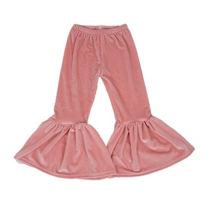 Solid Color Baby <b>Girl</b> Autumn Winter Velvet <b>Flared</b> Casual Plus Size Pants Boutique Kids Bell Bottom - Product Image 5