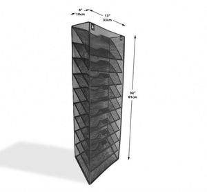 Mesh Metal 10 Pocket Hanging Wall File Organizer Wall Mount Paper <b>Folder</b> Holder Letter Rack Magazine Rack - Product Image 3