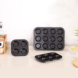 Juego de Moldes para Hornear MIXWARES de Acero al Carbono Antiadherentes y Ecológicos, Moldes para <span class=keywords><strong>Muffins</strong></span>/Pasteles de 4/6/9/12 Cavidades con Fondo Redondo para Hornear en Casa - Product Image 3