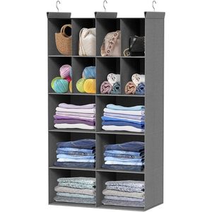 Organizador de Armario Colgante con 14 Compartimentos, 33x15x85cm, Tela No Tejida, Almacenamiento de Ropa, para Dormitorio - Product Image 1