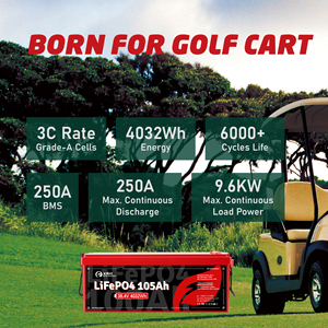 Batterie LiFePO4 XRH 38,4 V 105 Ah, 6000 cycles, idéale pour les voiturettes de golf, remplacement direct 38,4 V pour les batteries au plomb - Product Image 3