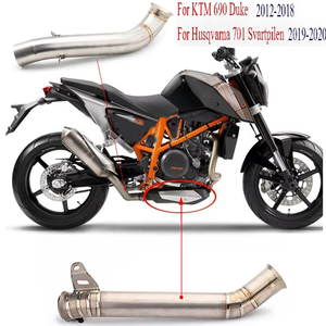 Tuyau de liaison intermédiaire d'échappement de <span class=keywords><strong>moto</strong></span>, raccordement au silencieux d'origine, glisse pour <span class=keywords><strong>KTM</strong></span> <span class=keywords><strong>Duke</strong></span> <span class=keywords><strong>690</strong></span> 2013-2020 pour Husqvarna 701 Svtpilen - Product Image 2