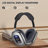 Casque AKZ MAX700 avec écran numérique RGB, intra-auriculaire et supra-auriculaire, avec lecteur de carte