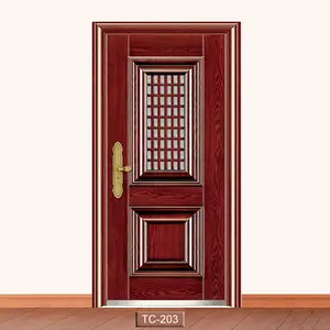 Hot Sale kerala Style House Main Security Door Iron Door Price India Front Entry Door Wood