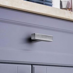 WEKIS 5 Inch Solid Zinc Alloy Modern Bedroom Kitchen Exterior Cabinet Hardware Square Drawstring Pulls Handles Sliver Dresser - Product Image 1