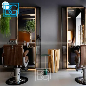Comptoir intérieur vitrine Tables design Réception beauté Ensemble de mobilier pour salon de beauté Miroirs pour salon de coiffure