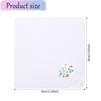 Vente en gros de mouchoirs en coton 100% doux de qualité supérieure, 60s, petits mouchoirs de 11*11 pouces, brodés de fleurs avec dentelle pour femmes
