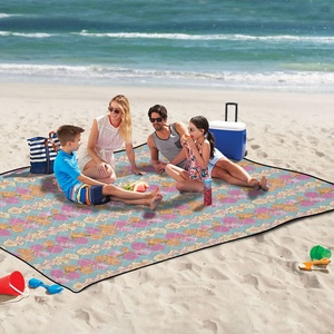 Outdoor Foldable Hawaiian Puakenikeni Print Waterproof Camping <b>Large</b> Size Picnic <b>Mat</b> with Handle Bag - Product Image 6