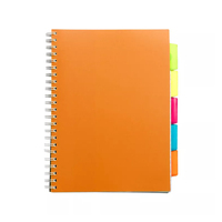 Carnets à spirales A5 personnalisés avec logo d'entreprise, papeterie scolaire, couverture en plastique, agenda avec intercalaires colorés
