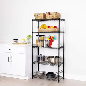 חוט 4 שכבות מדפים יחידת מטבח שחור - Product Image 1