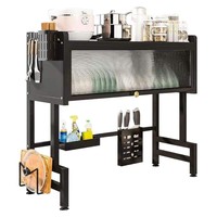 Rak Pengering Piring Dapur Logam Mewah Ringan Persegi Panjang Anti Debu Penyimpanan Mangkuk Piring Organizer Lemari Rumah Tangga Produsen