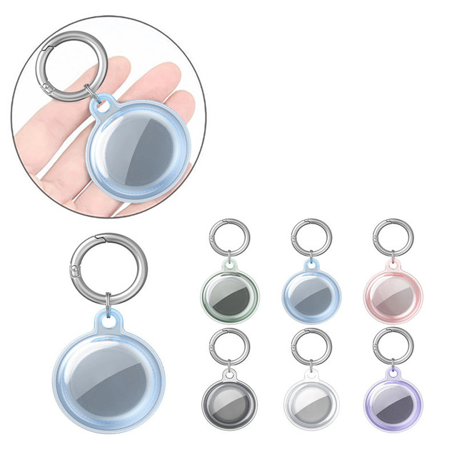 Hot Sale for Air Tag Transparent Locator Case Anti Loss Tpu Case Keychain
