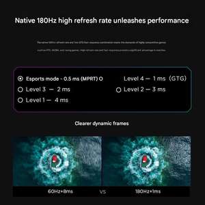 Monitor para Juegos de Alta Frecuencia de Actualización de 180Hz, 2K QHD IPS WLED, 1ms GTG DP, Luz Azul Baja, 99% SRGB, para Uso en Escritorio - Product Image 5