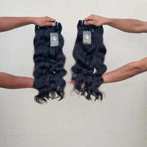 Cheveux humains du temple indien non transformés à cuticule alignée avec un donneur en gros, paquet de cheveux bruts non transformés - Product Image 2