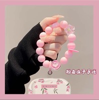 Coque de téléphone portable en TPU avec impression de fleurs de tulipe à nœud papillon et bracelet à perles pour iPhone 6 7 8 X Xr XS 11 12 13 14 15 16 Pro Max