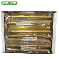 Indicateur de jauge de niveau d'huile en laiton tubulaire en forme de L BSP/NPT avec raccords de tuyau de vue de compteur d'huile de Tube de verre