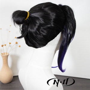 Peluca de <span class=keywords><strong>cosplay</strong></span> de <span class=keywords><strong>Shinobu</strong></span> Kocho de ND para Comic Con y disfraces, sin pegamento, con gorro de malla de rosas, fibra de alta temperatura - Product Image 6