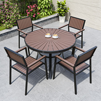 Ensemble de meubles de jardin en plastique brun ovale résistant aux intempéries, best-seller, pour terrasse, patio, salle à manger, table et chaises