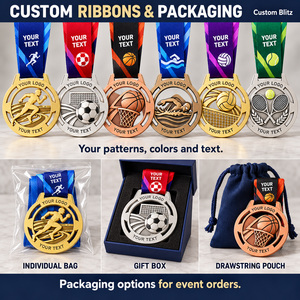 Custom Sports Medals With Engraving Zinc Alloy Finisher Awards <b>For</b> Events And Competitions OEM ODM medal manufacturer - Product Image 3