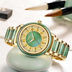 Montre mécanique pour homme Diella en acier inoxydable Jade automatique Couple simple tendance Business Luxe Saphir 6007 - Product Image 2