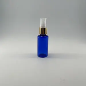 Toptan 110 ml mavi PET kozmetik konteyner plastik parfüm şişesi ile 20/410 24/410 sis püskürtücü alüminyum sis püskürtücü