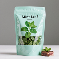Sac de fenêtre thermoscellable imprimé sur mesure assaisonnement alimentaire emballage de feuille de menthe finition brillante pochette debout sacs en Mylar