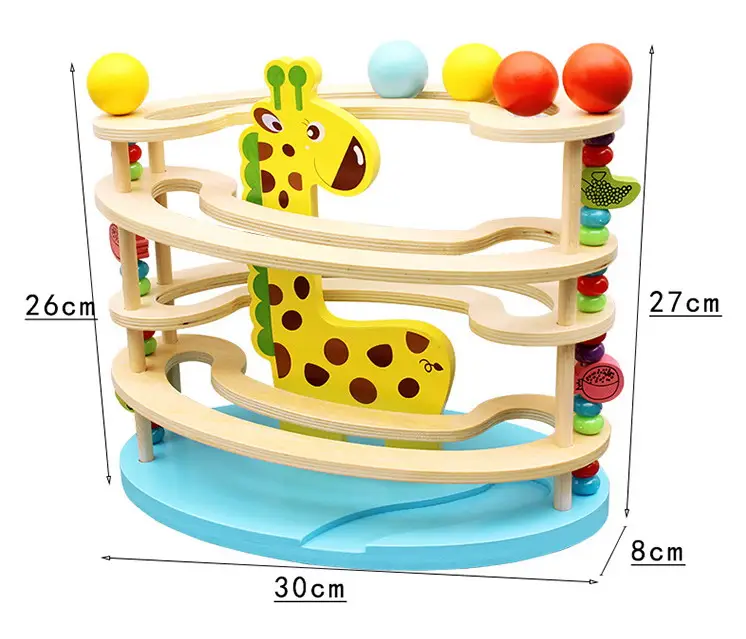 2021 עץ ילד עץ תרגול משחק חינוך חכם בגיל רך כדור מתגלגל צבעוני חרוזים קיד ג 'ירפה חרוז WAB001