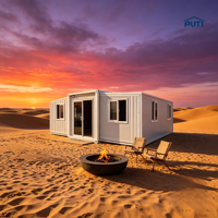 Maison préfabriquée moderne de 40 pieds, maison modulaire pour les vacances, idéale pour les stations balnéaires, le glamping, le camping et l'hébergement touristique.