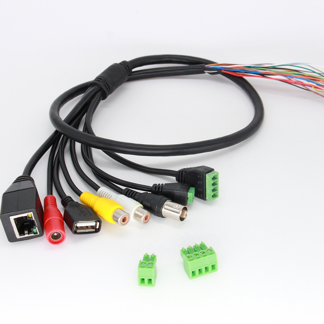 H.265 IP Camera Module RJ45+BNC+DC+USB+Audio Input+Audio Output +RS485+Alarm Full Function Network Cable(UG)