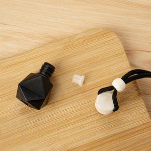 Flacon vide en forme de diamant noir mat à cinq fils, 8 ml, pour parfum, huile essentielle, pendentif, <span class=keywords><strong>voiture</strong></span>, jade, roi - Product Image 3