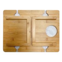 Table de pique-nique en bois, Table d'extérieur avec support en verre, Table de pique-nique à vin Portable, plateau pliable